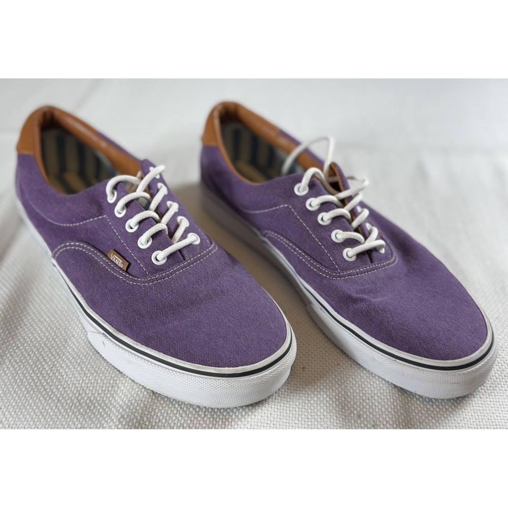 Vans Shoes Mens Size 11.5 Purple Canvas Low Top Lace Up Casual Skate Sneakers - Picture 2 of 10